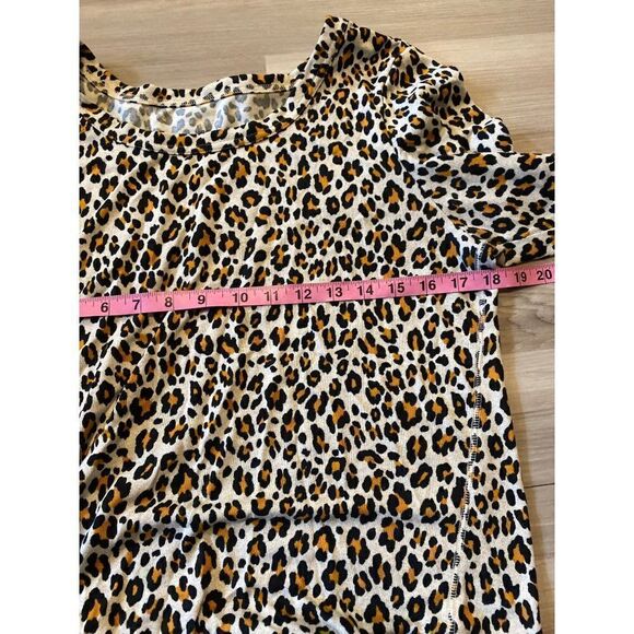Jenni Intimates, women's animal/leopard print short sleeve night shirt sz medium - Picture 8 of 9